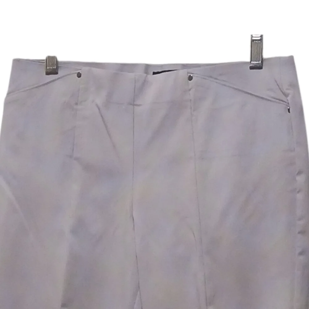 Alfani - Gray Petite Ankle Pants, Faux Pockets, Size 6 P, Silver Studs In Front - Picture 4 of 6